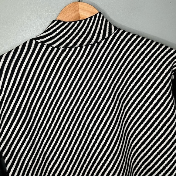 Anthropologie Lizzie Mock Neck Sweater Mixed Print Polka Dot Strips - Picture 7 of 11